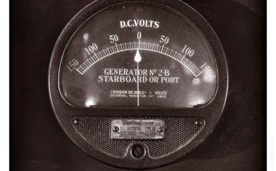 Hand-Painted DC Voltmeter. Fireboat J.J. Harvey. NY. December 2011.