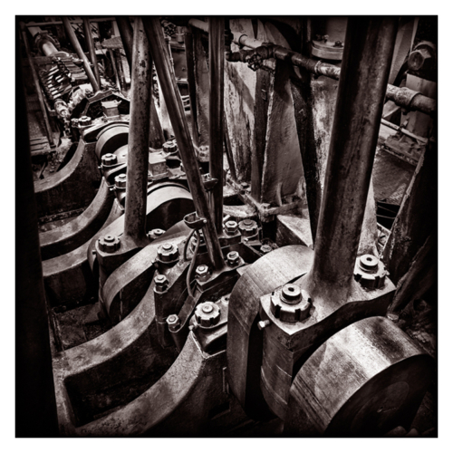 Engine Room - Starboard Crankshaft. Lighthouse Tender USCGC Lilac. NY. April 2019.