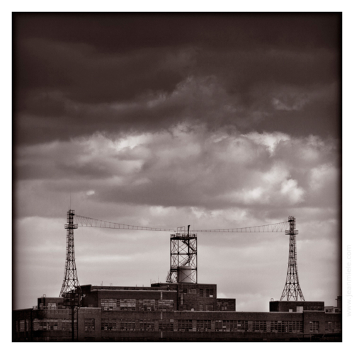 "Secret" ULF Transceiver Towers. Building 1. Brooklyn Navy Yard. November 2011.